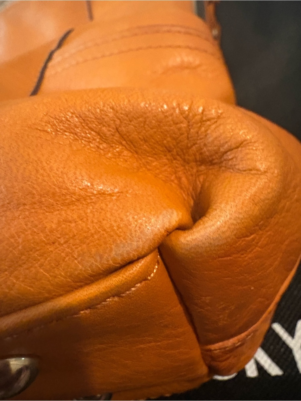 b. makowsky Orange Leather Shoulder Hobo - Picture 11 of 11